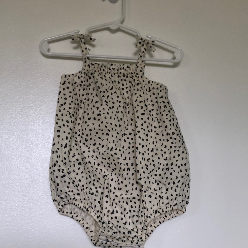 Leopard print tie bubble romper
